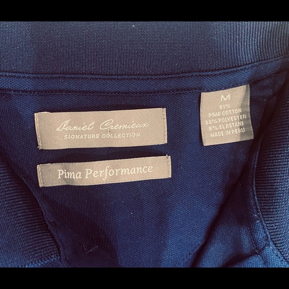 Polo Shirt DANIEL CREMIEUX NWT Signature Collection Performance Dark Blue SIZE M - Picture 3 of 10